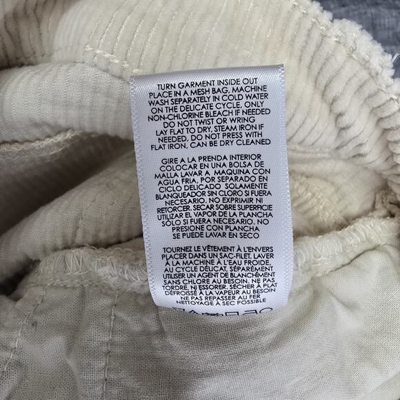 CAbi Corduroy Palm Beach Pant Size 12 Cream Crop Exposed Button Fly Pockets 4513 - Picture 8 of 8